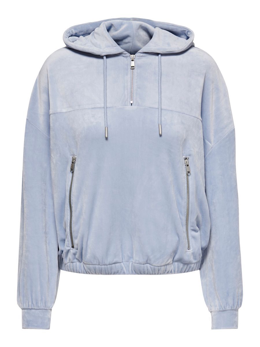 ONLY Samt- Hoodie Damen Blau günstig online kaufen