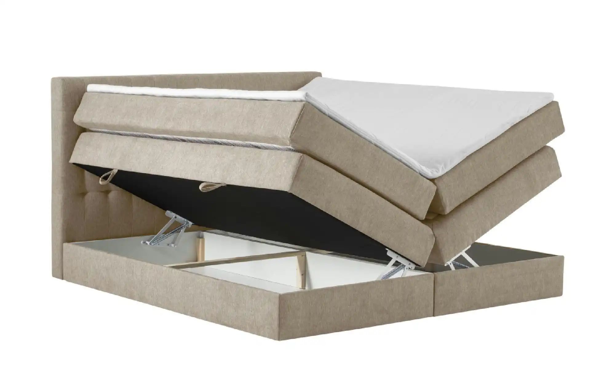 Boxspringbett mit Bettkasten Barcelona ¦ beige ¦ Maße (cm): B: 160 H: 110 B günstig online kaufen