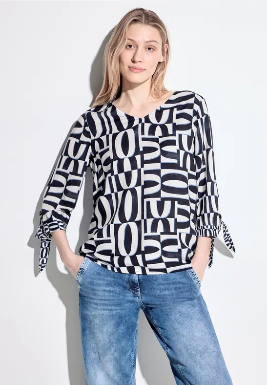 Print Bluse mit Armdetail günstig online kaufen