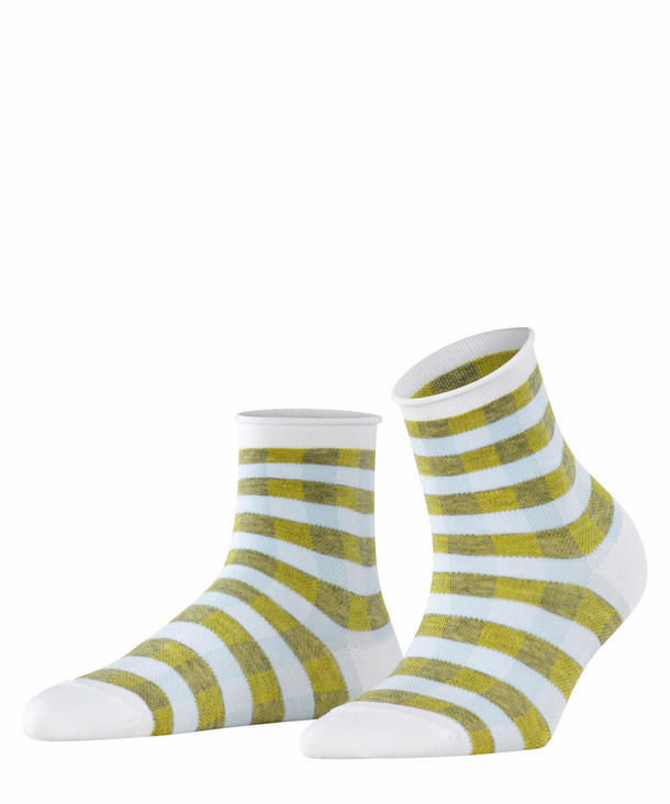 Burlington Sporty Vichy Damen Socken, 36-41, Weiß, AnderesMuster, Baumwolle günstig online kaufen