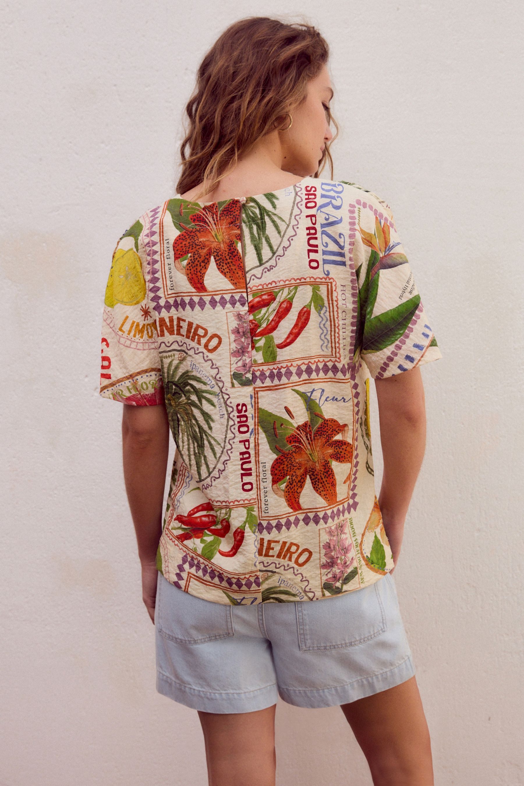 Next T-Shirt Kastiges T-Shirt aus Strukturmaterial günstig online kaufen