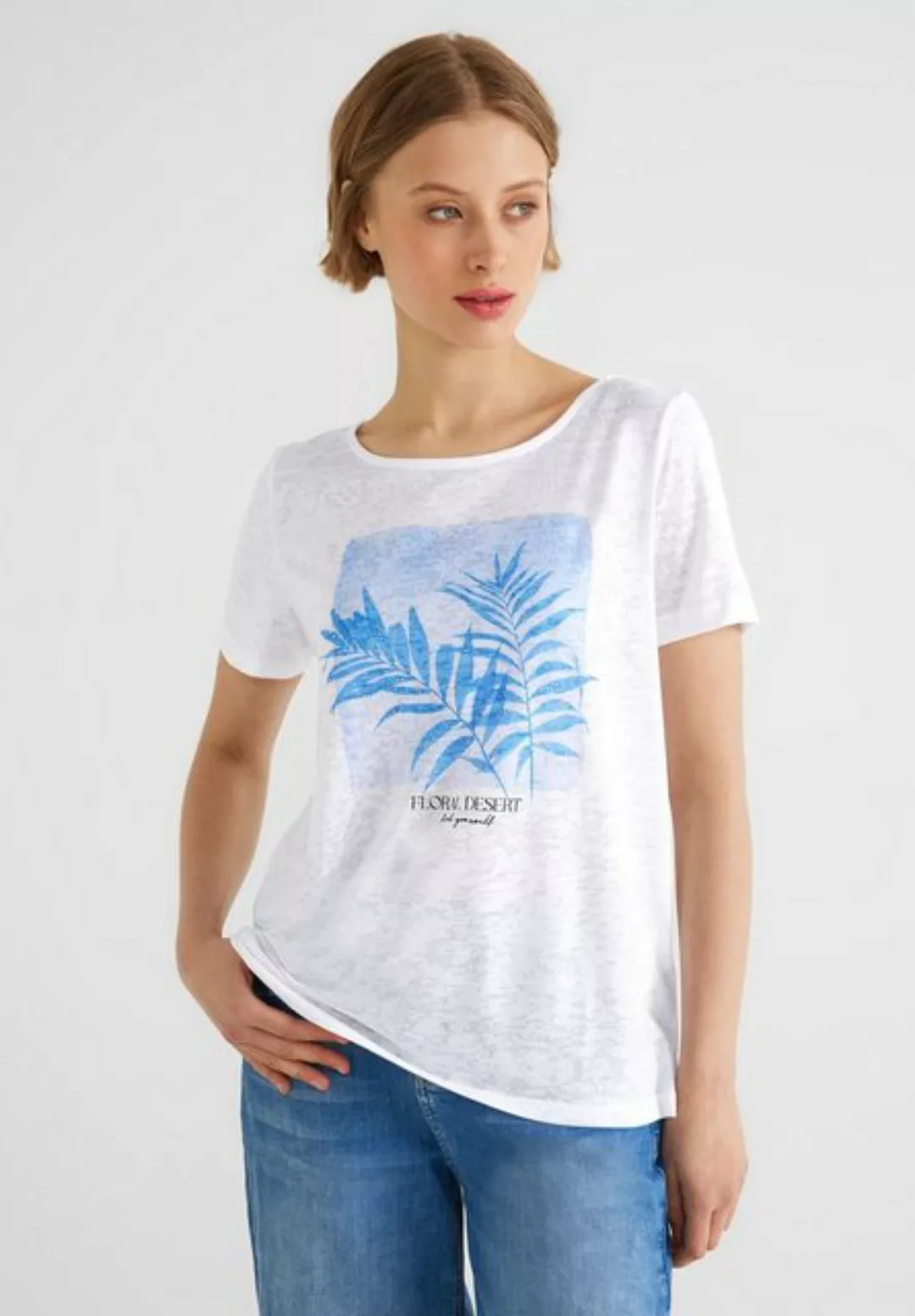 STREET ONE T-Shirt mit Burnout-Optik günstig online kaufen