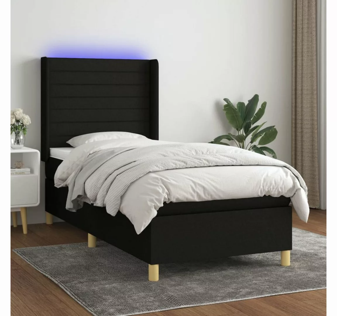 vidaXL Boxspringbett Bett Boxspringbett mit Matratze und LED Stoff (90 x 20 günstig online kaufen