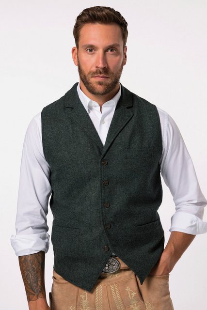 JP1880 Steppweste JP 1880 Tweed-Weste FLEXNAMIC® Revers Strickrücken günstig online kaufen