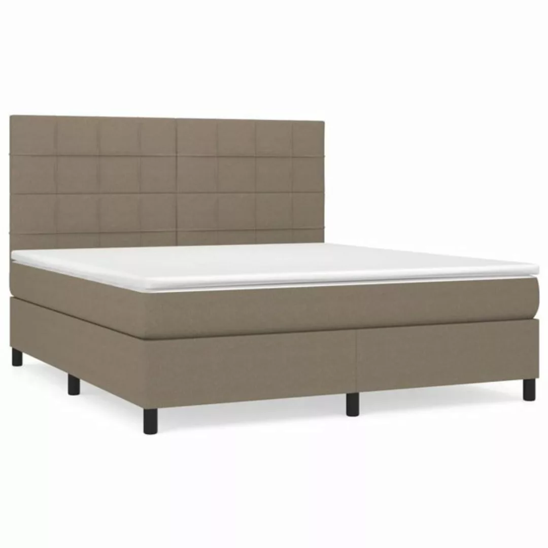 vidaXL Bettgestell Boxspringbett mit Matratze Taupe 180x200 cm Stoff Bett B günstig online kaufen