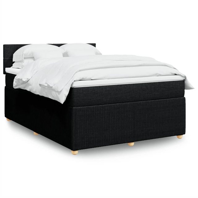 vidaXL Boxspringbett, Boxspringbett mit Matratze Schwarz 140x200 cm Stoff günstig online kaufen