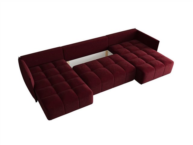 Fun Möbel Wohnlandschaft Sofa TREVISO in U-Form mit Schlaffunktion in Stoff günstig online kaufen