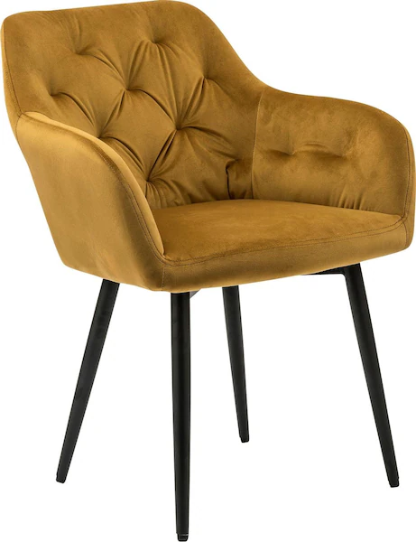 SalesFever Esszimmerstuhl, Samtvelours, Stilvoll mit eleganter Knopfheftung günstig online kaufen