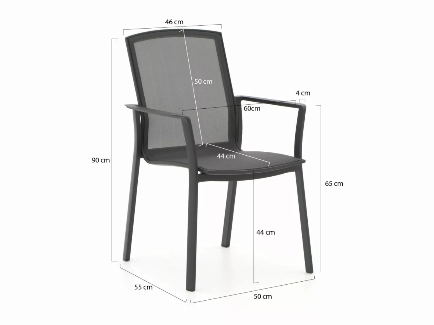 Bellagio Dranera/Fidenza 90 cm Gartenmöbel-Set 3-teilig stapelbar günstig online kaufen
