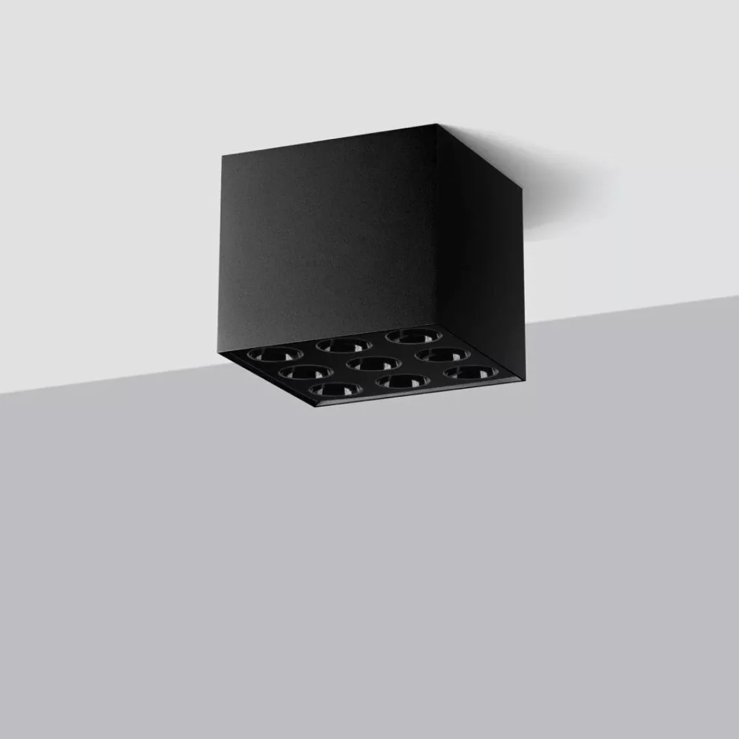 famlights | LED Deckenleuchte Oren in Schwarz 9x 1,7W 1859lm günstig online kaufen