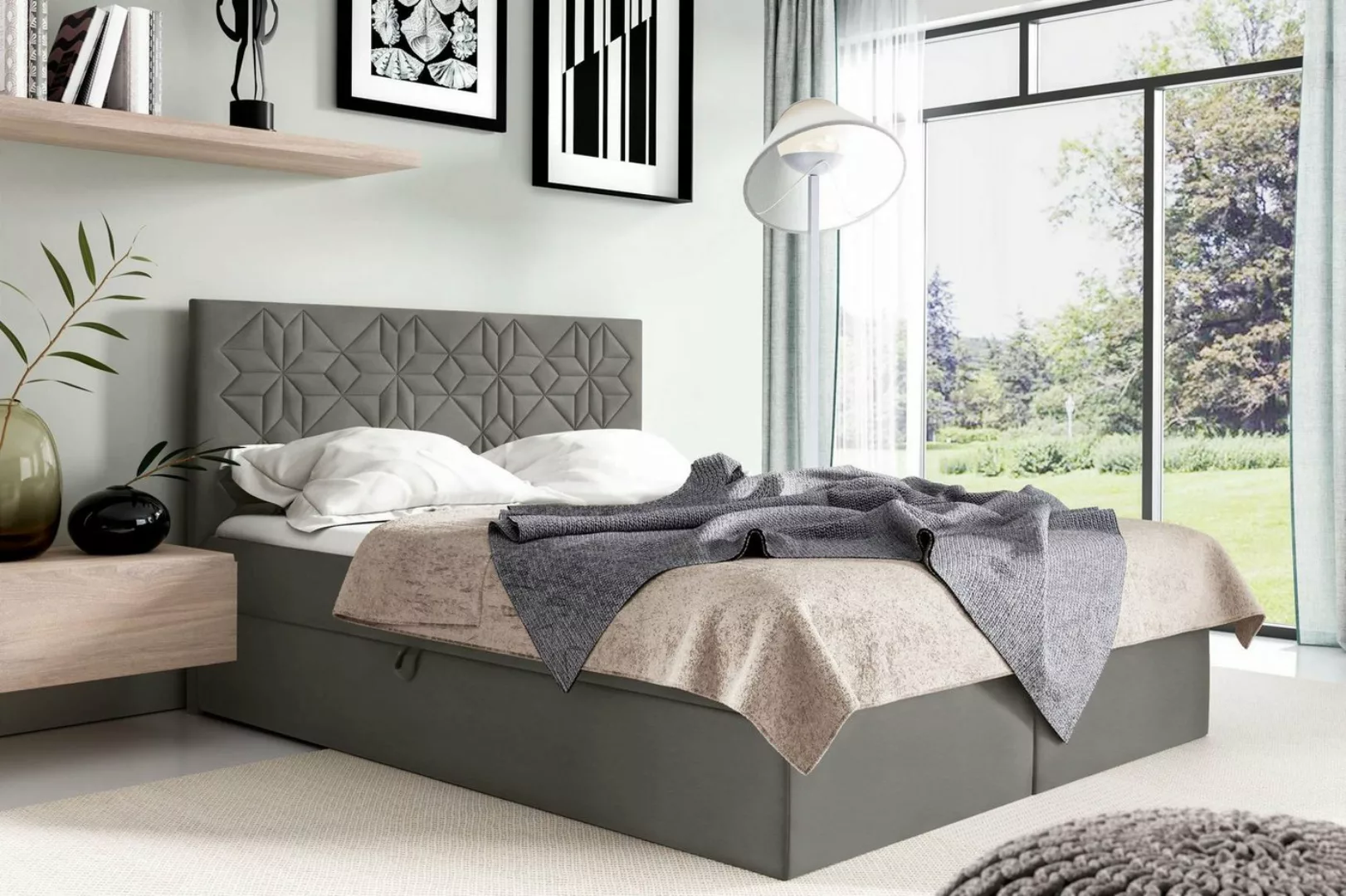 Stylefy Boxspringbett Montana (Schlafzimmerbett, Bett), 120/140/160/180/200 günstig online kaufen