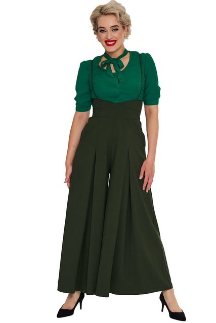 Voodoo Vixen Marlene-Hose Kourt Olive High-Waist Vintage Trousers 40er Jahr günstig online kaufen