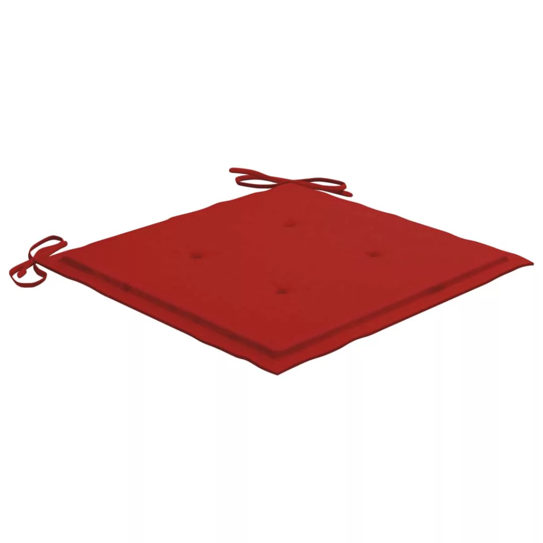 Gartenstuhl-sitzkissen 6 Stk. Rot 40x40x4 Cm Stoff günstig online kaufen