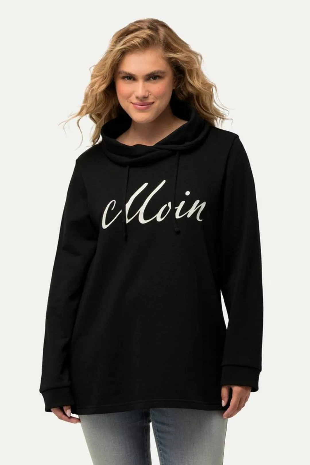 Ulla Popken Sweatshirt Sweatshirt Moin Stehkragen Langarm günstig online kaufen