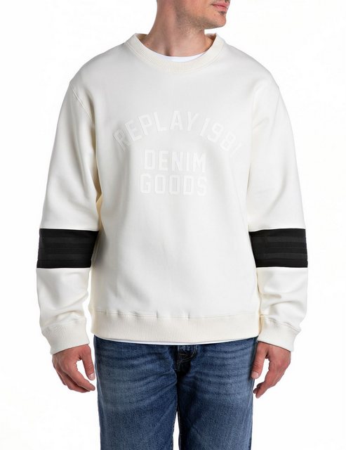 Replay Sweatshirt mit Ton-in-Ton Schriftzug vorn günstig online kaufen