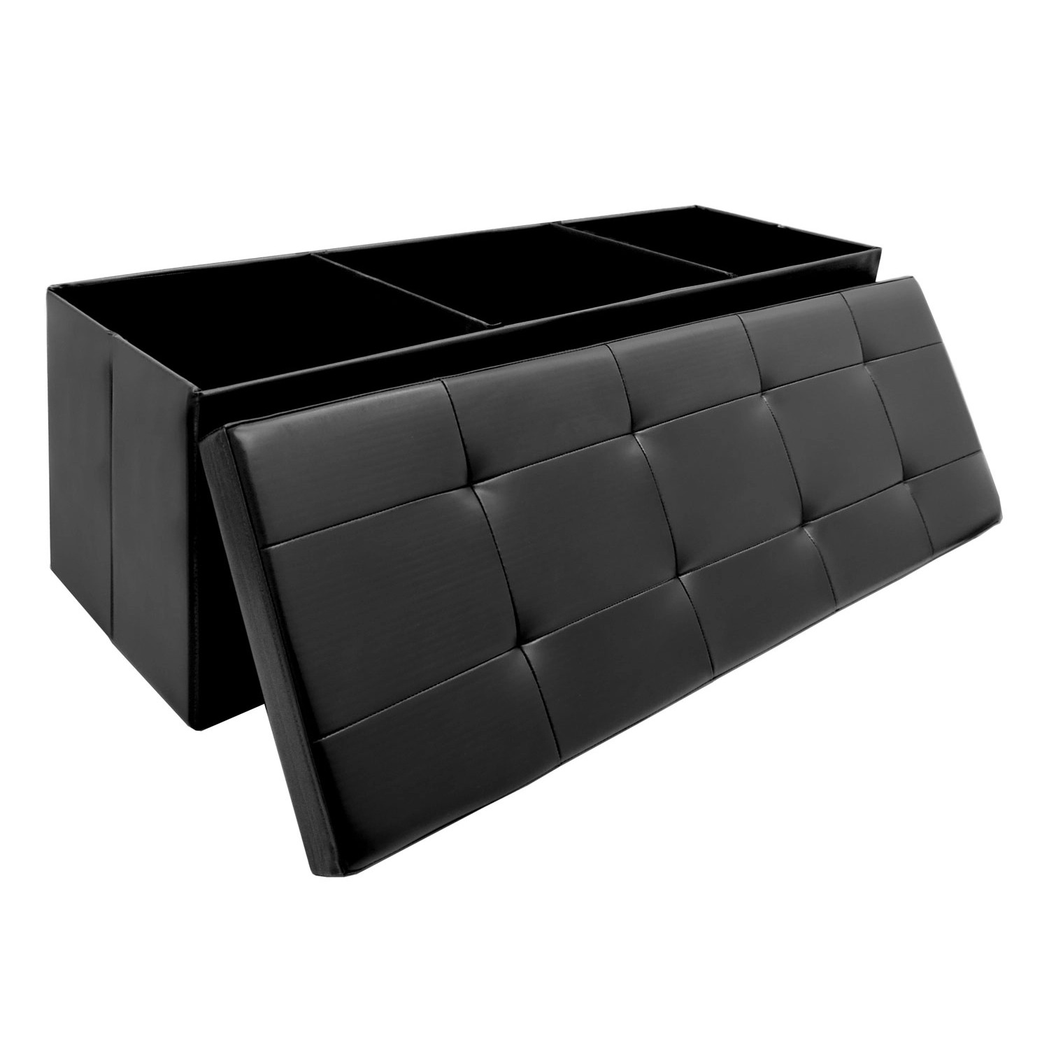 DuneDesign Sitzbank mit 120L Stauraum 110 x 38 x 38 cm in Schwarz günstig online kaufen