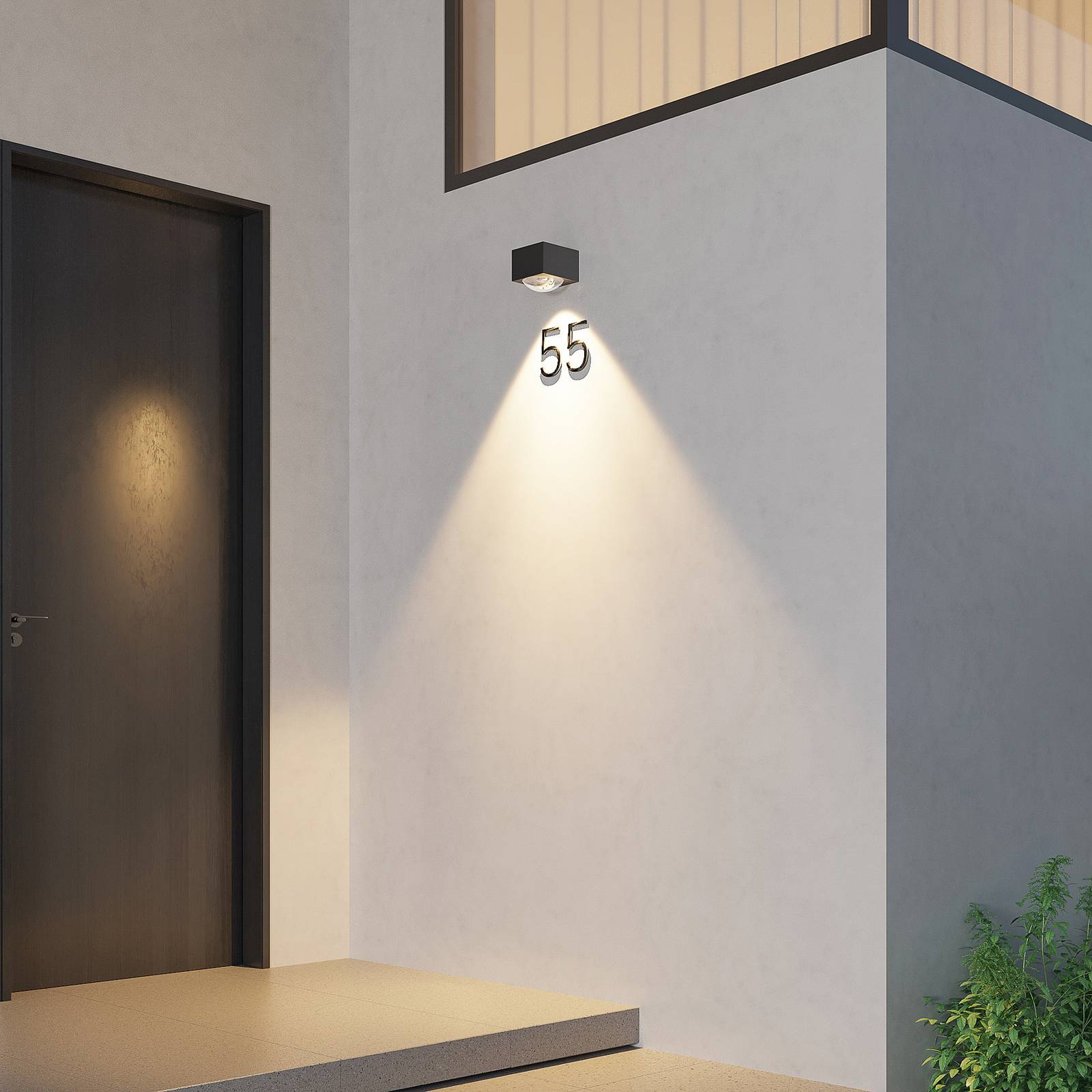 Lucande Almos LED-Außenwandleuchte, eckig, 1-fl. günstig online kaufen