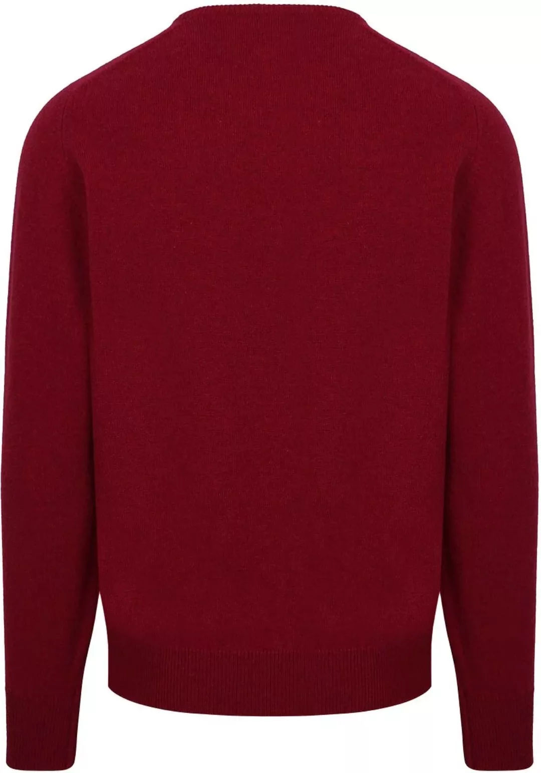 William Lockie V-Auschnitt Pullover Lambswool Bordeaux - Größe M günstig online kaufen