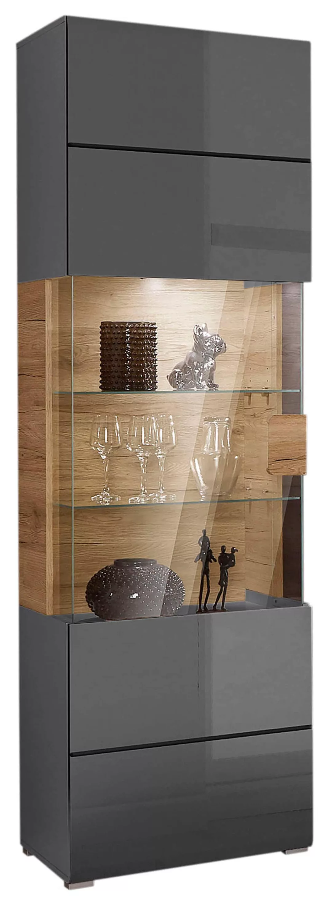 INOSIGN Vitrine »Toledo,Höhe 204 cm trendige Glasvitrine mit dekorative Frä günstig online kaufen