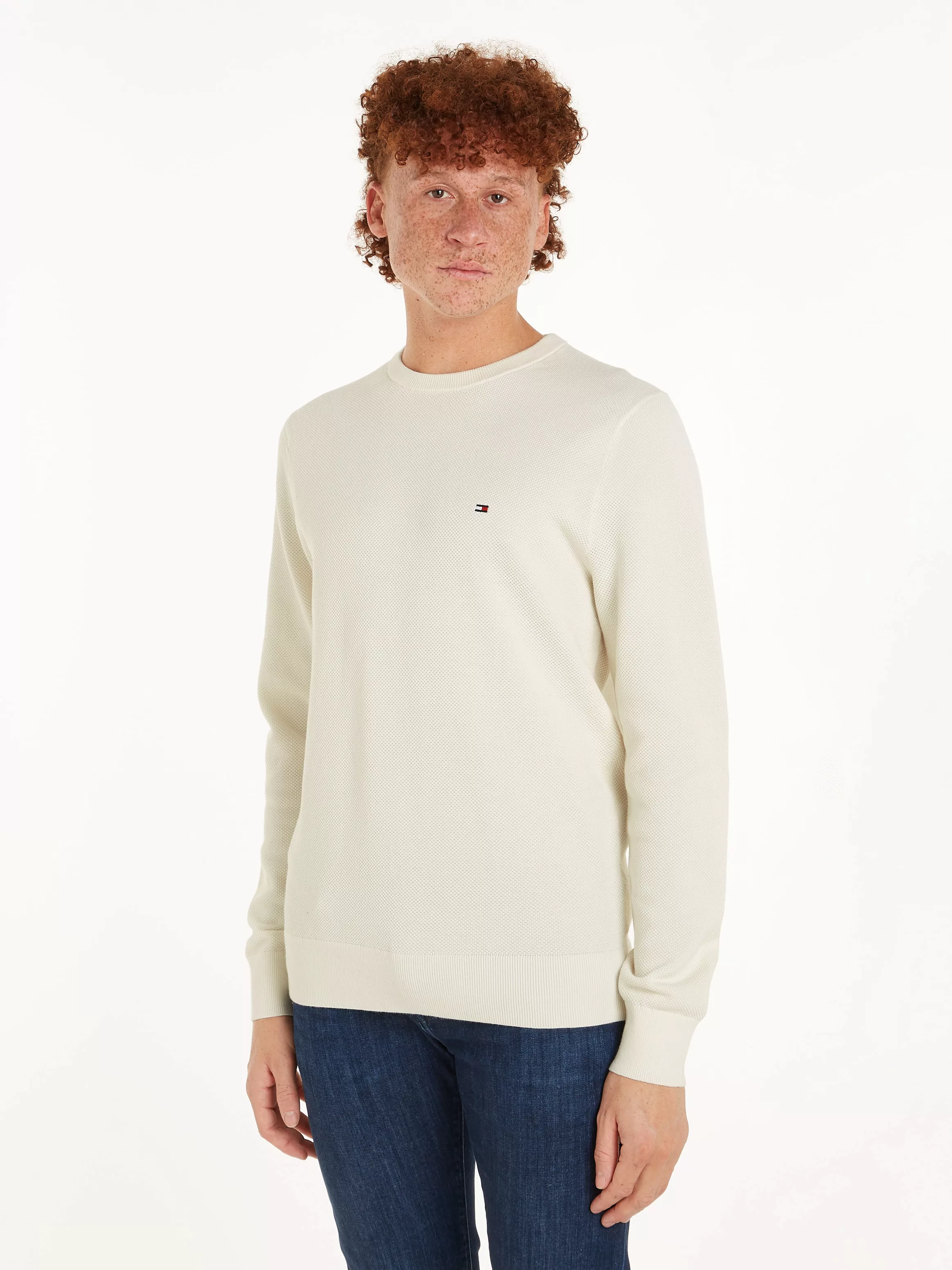 Tommy Hilfiger Rundhalspullover "ESSENTIAL STRUCTURE CREW NECK", mit feiner günstig online kaufen