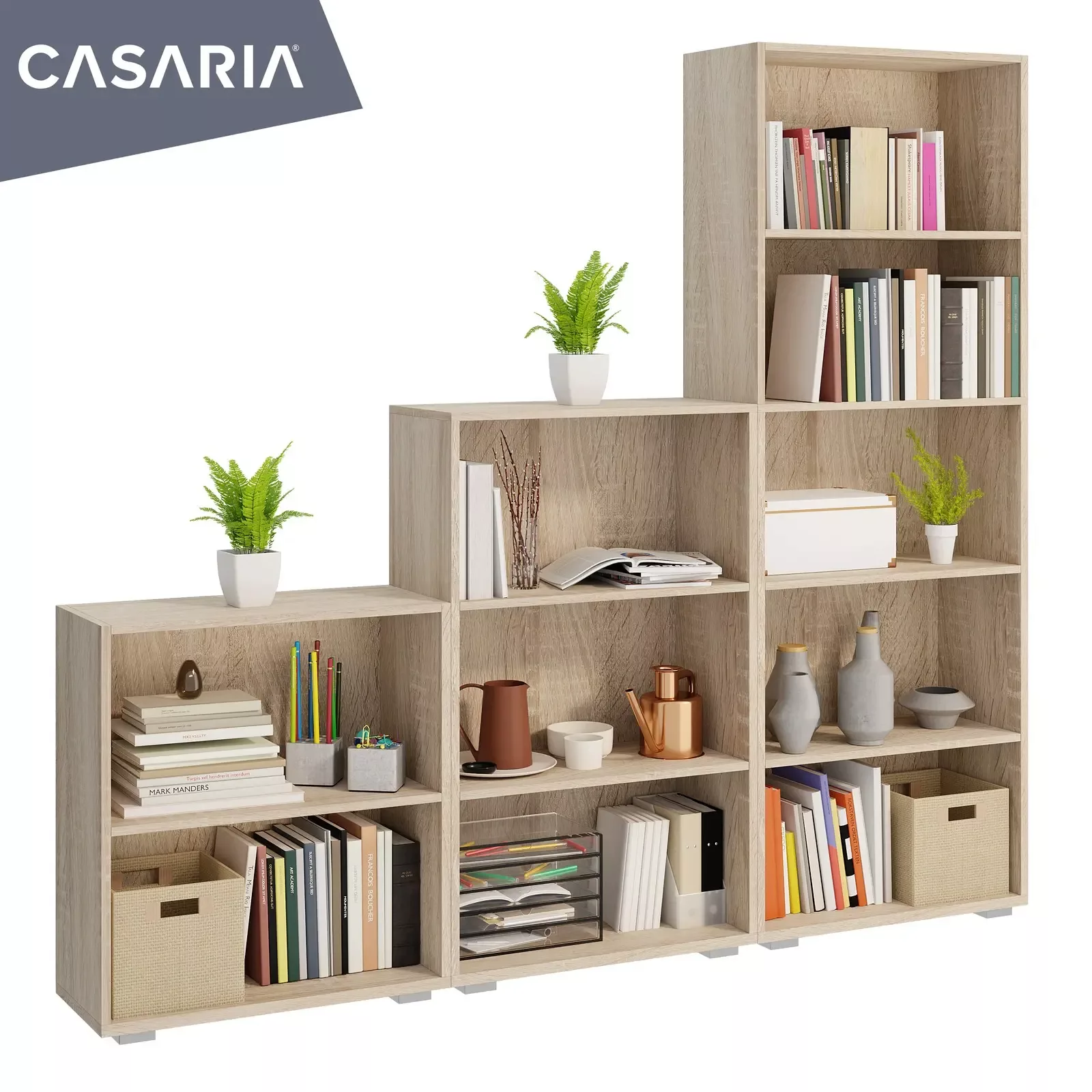 Casaria Bücherregal Vela, Weiß Holz 5 günstig online kaufen