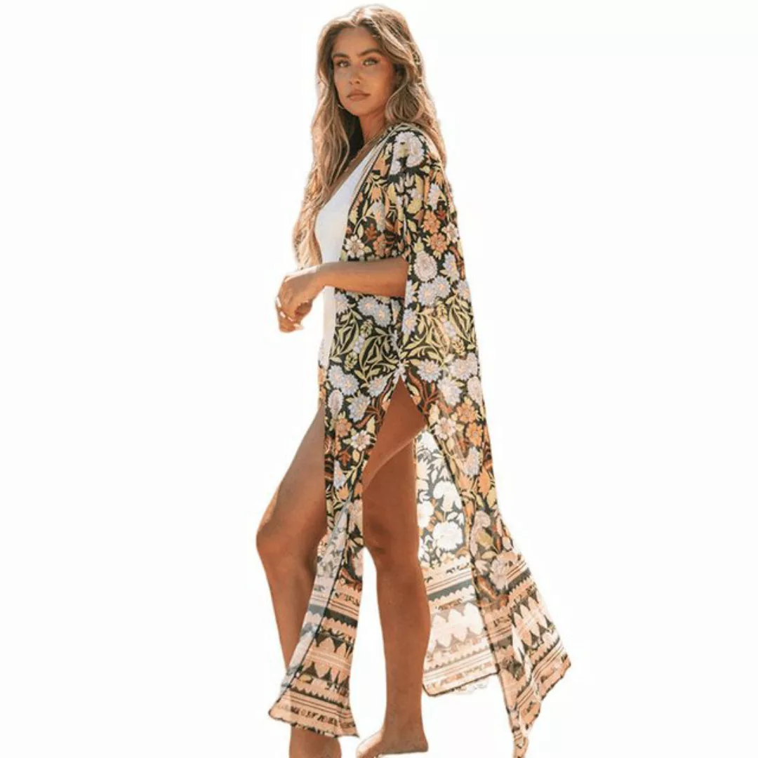 AUKUU Strandkleid Bedrucktes Sonnenschutzshirt für Frauen, Boho-Print-Bikin günstig online kaufen