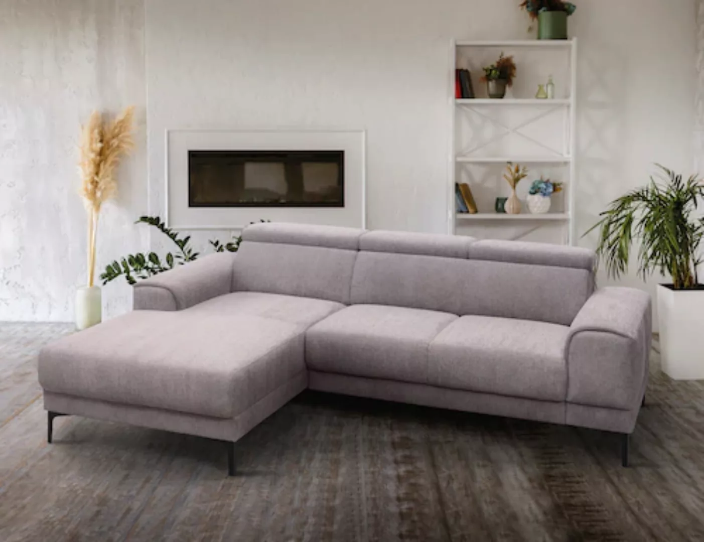 exxpo - sofa fashion Ecksofa "Ophelia, L-Form", mit 3 Kopfstützen, wahlweis günstig online kaufen