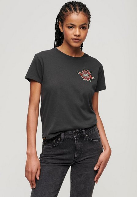 Superdry Kurzarmshirt "TATTOO RHINESTONE FITTED TEE" günstig online kaufen