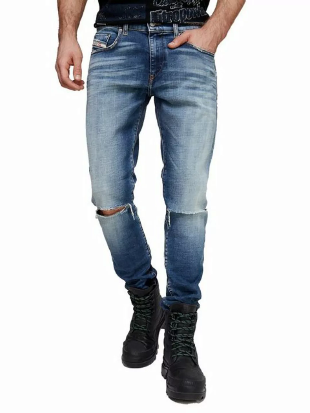 Diesel Slim-fit-Jeans Stretch Hose Blau - D-Strukt 09C87 - Länge:32 günstig online kaufen