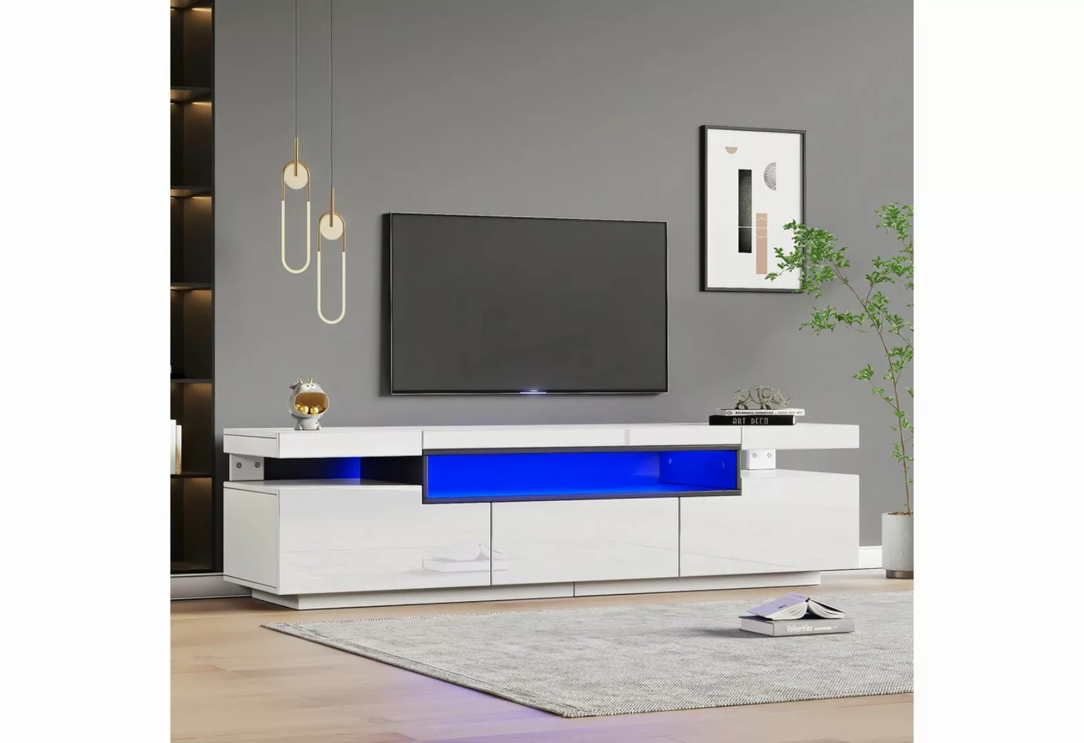 HAUSS SPLOE TV-Schrank 160x39x42cm mit LED-Beleuchtung für 70-79 Zoll Ferns günstig online kaufen