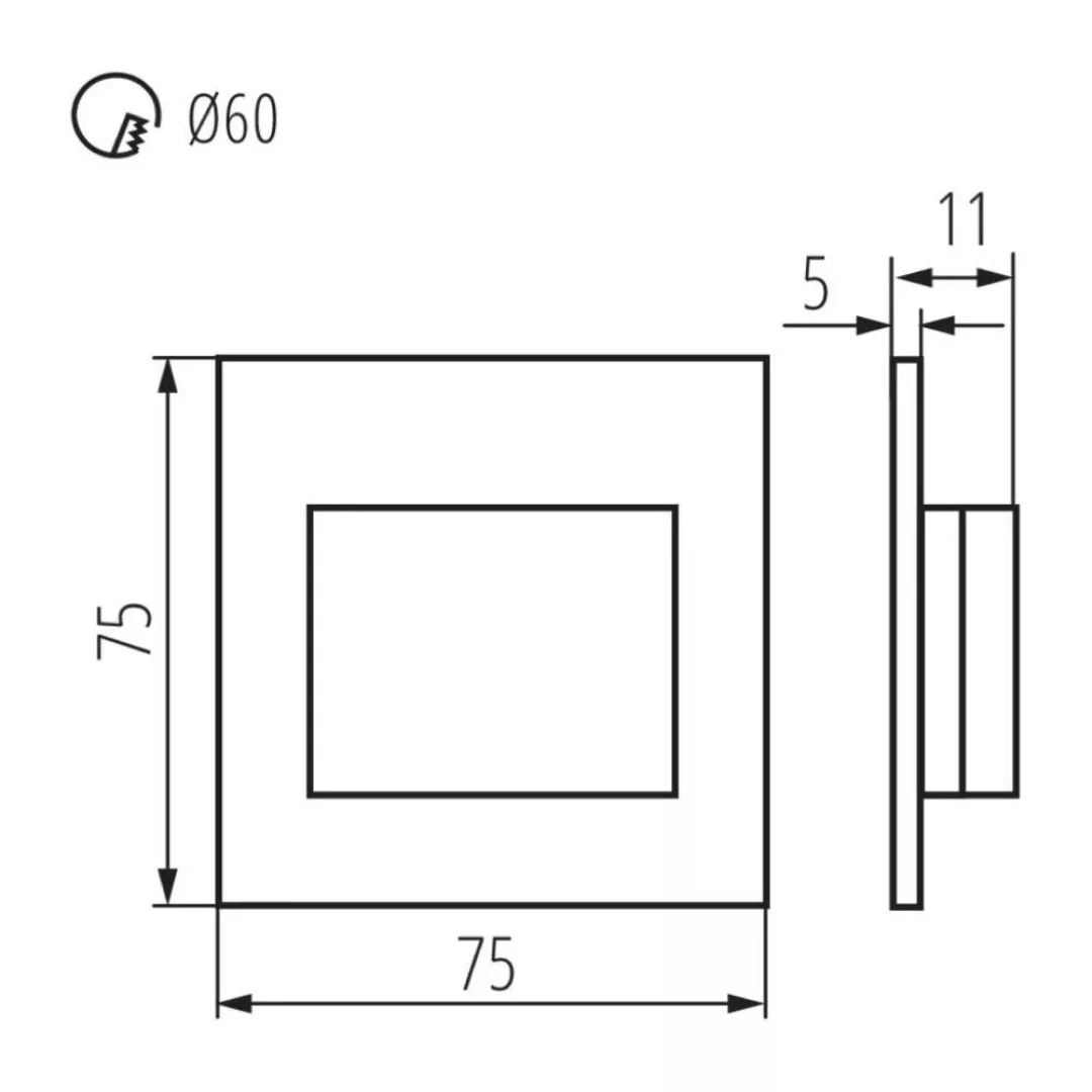 LED Wandeinbauleuchte Erinus in Schwarz 0,8W 30lm 3000K günstig online kaufen