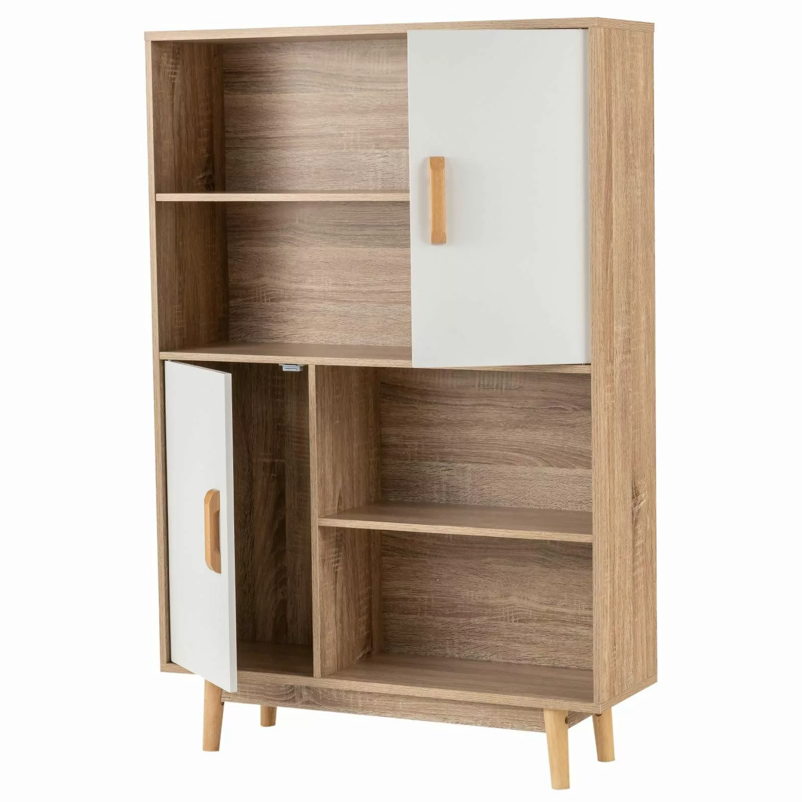 KOMFOTTEU Bücherregal Bücherschrank, mit 2 Türen günstig online kaufen