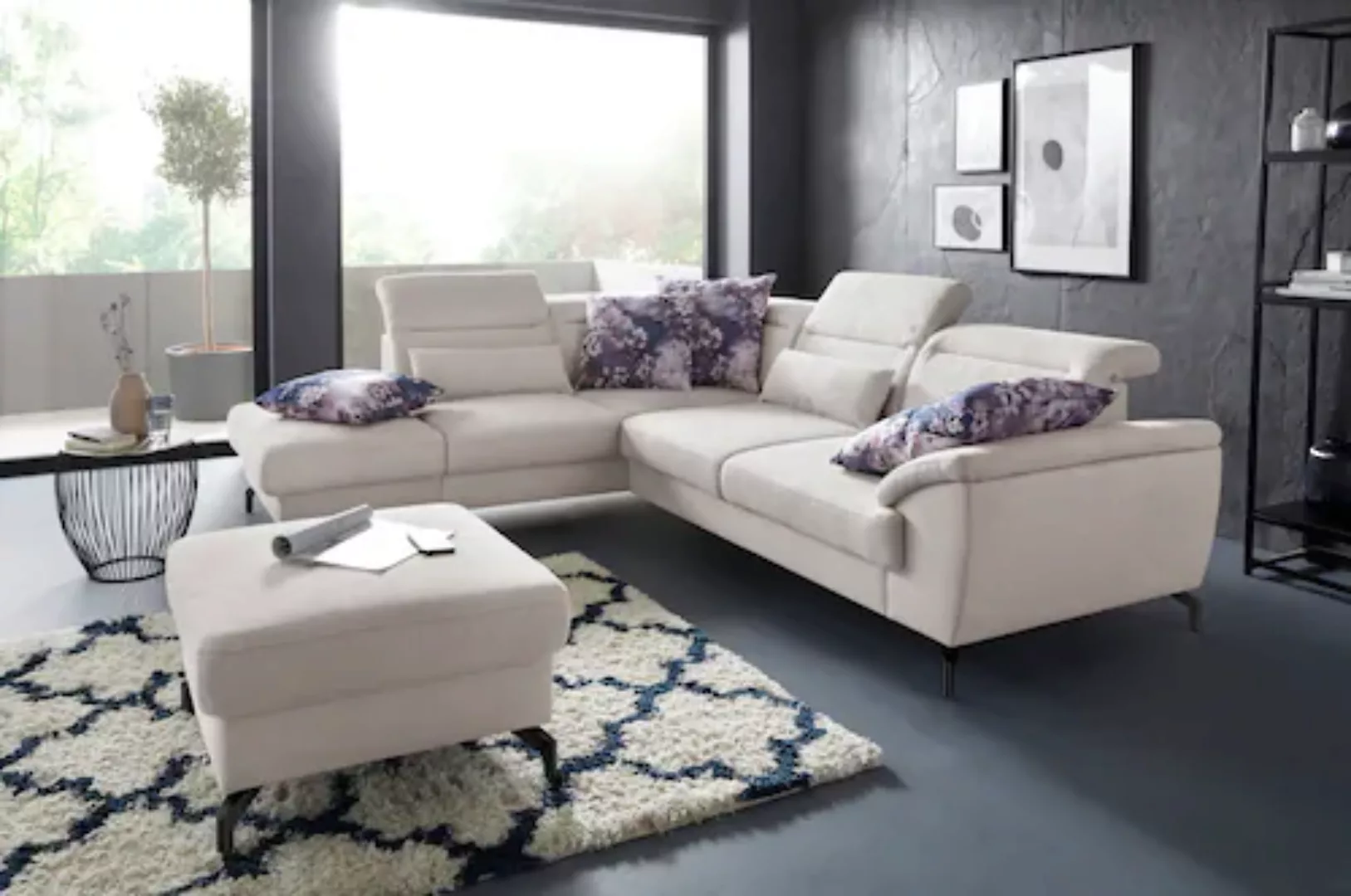 sit&more Ecksofa »Percy L-Form«, 12 cm Fußhöhe, Sitztiefenverstellung, wahl günstig online kaufen