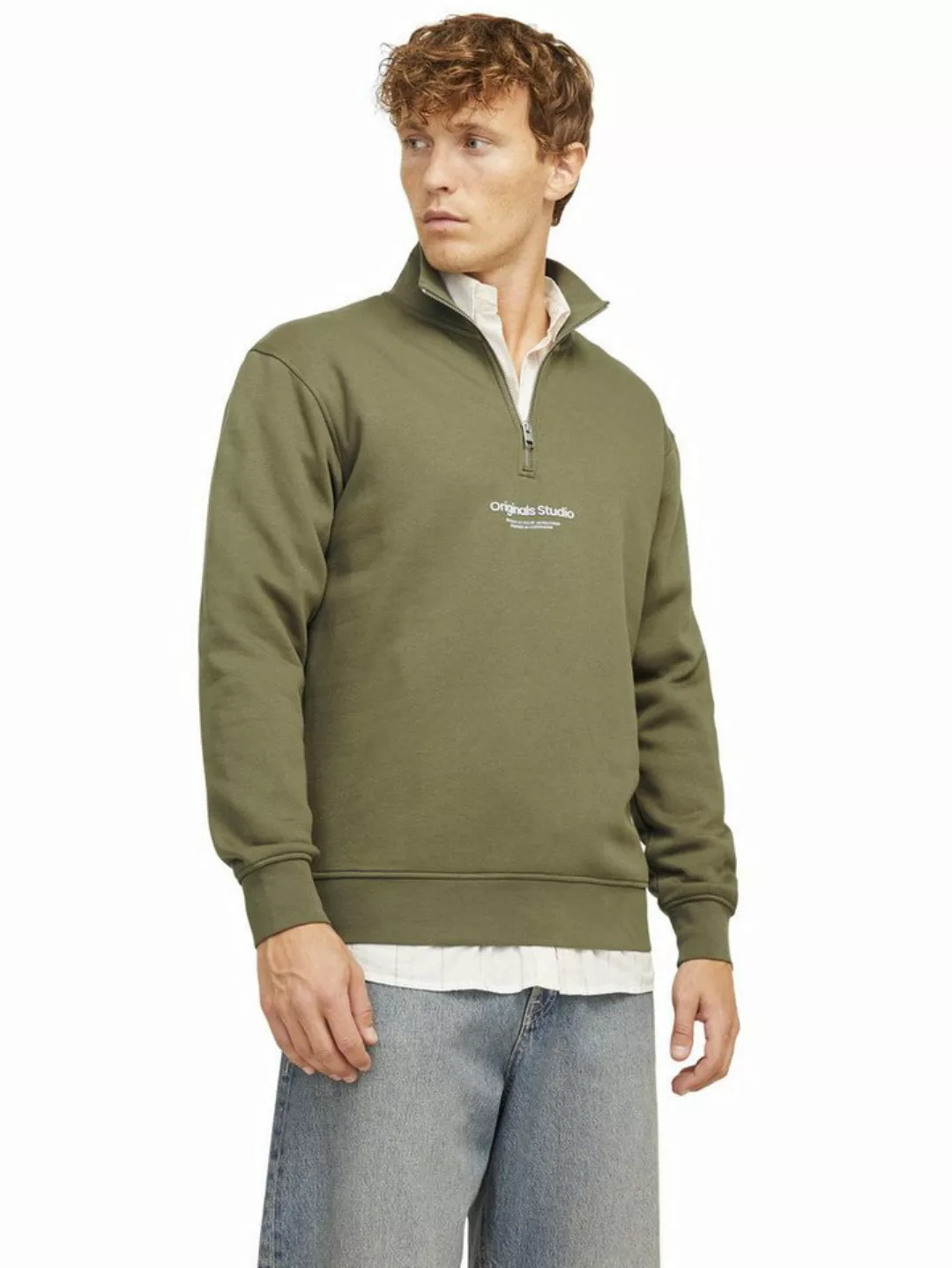 Jack & Jones Strickpullover JORVESTERBRO QUARTER ZIP aus Baumwollmix günstig online kaufen