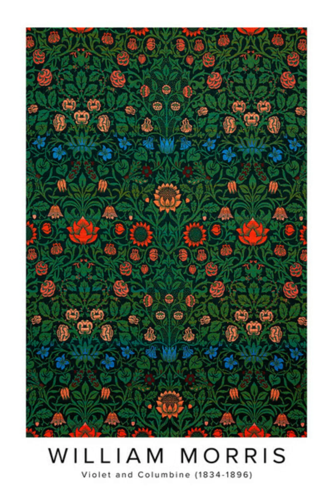 Poster / Leinwandbild - William Morris: Violett Und Akelei - Ausstellungspo günstig online kaufen