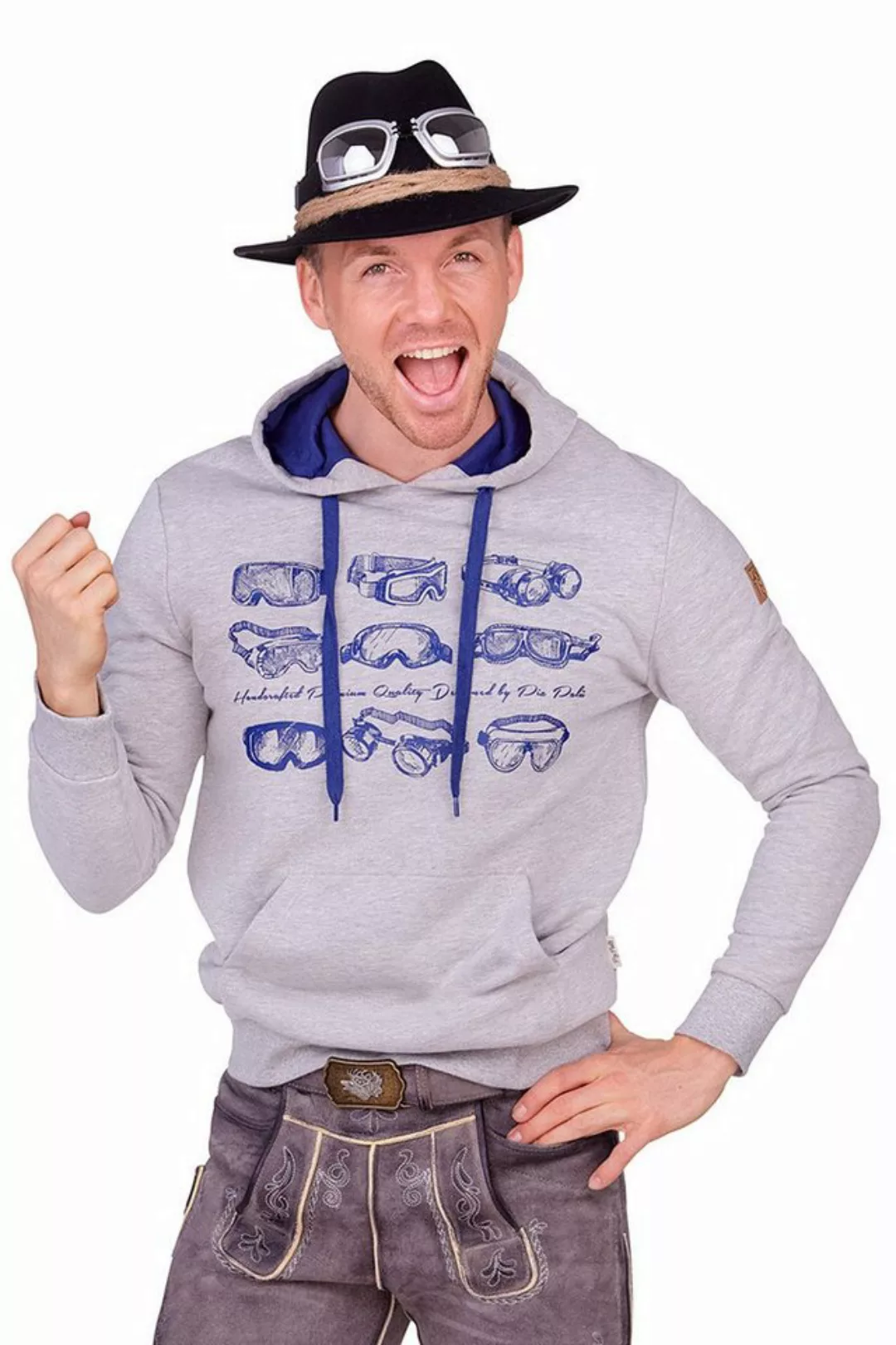 Piz Palü Strickpullover Hoodie Herren - STALLWANG - kieselgrau günstig online kaufen