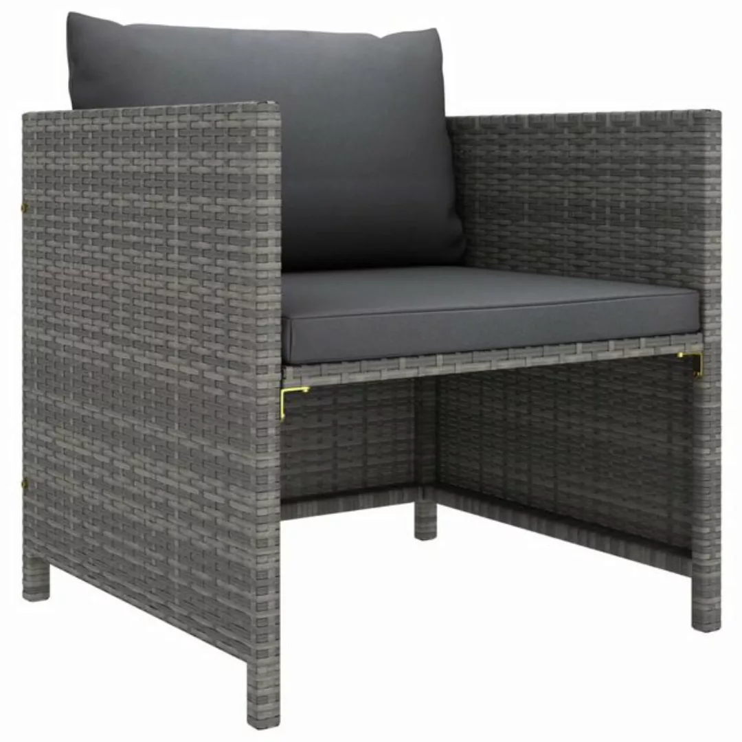 HomeMiYN Loungesofa Gartensofa mit Kissen Grau Poly Rattan günstig online kaufen