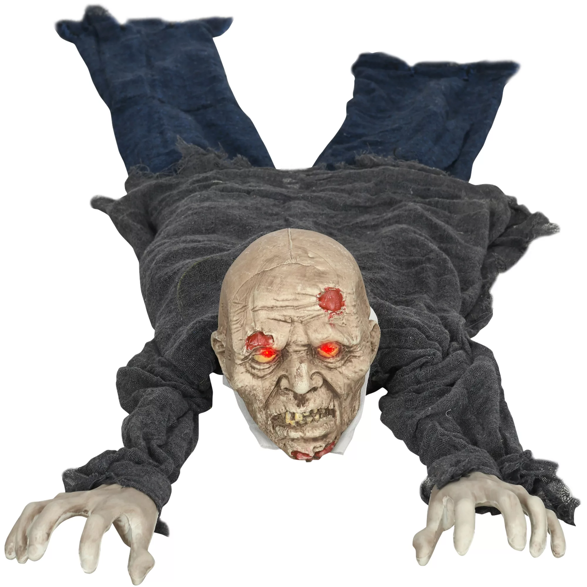 HOMCOM Halloween-Dekoration Zombie Untoter 140 cm lebensecht mit rot leucht günstig online kaufen