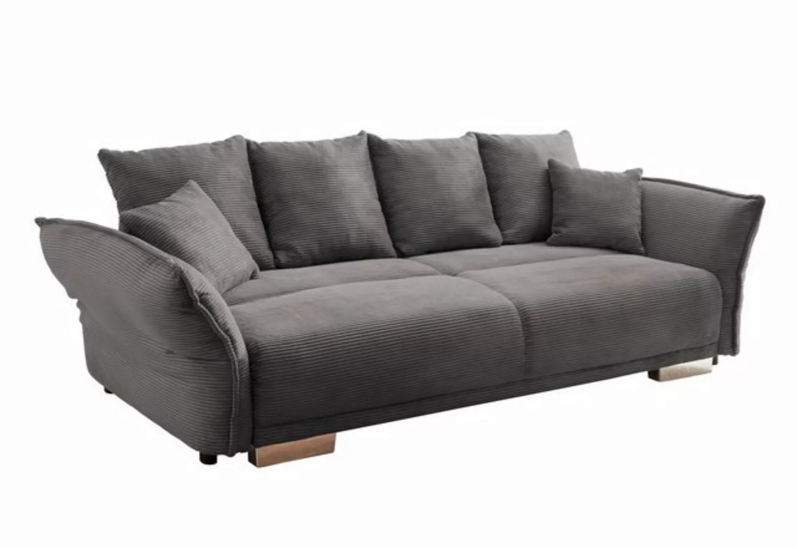 luma-home Big-Sofa 17214, mit Bettfunktion 242x131 cm, rasterlose Armlehnen günstig online kaufen