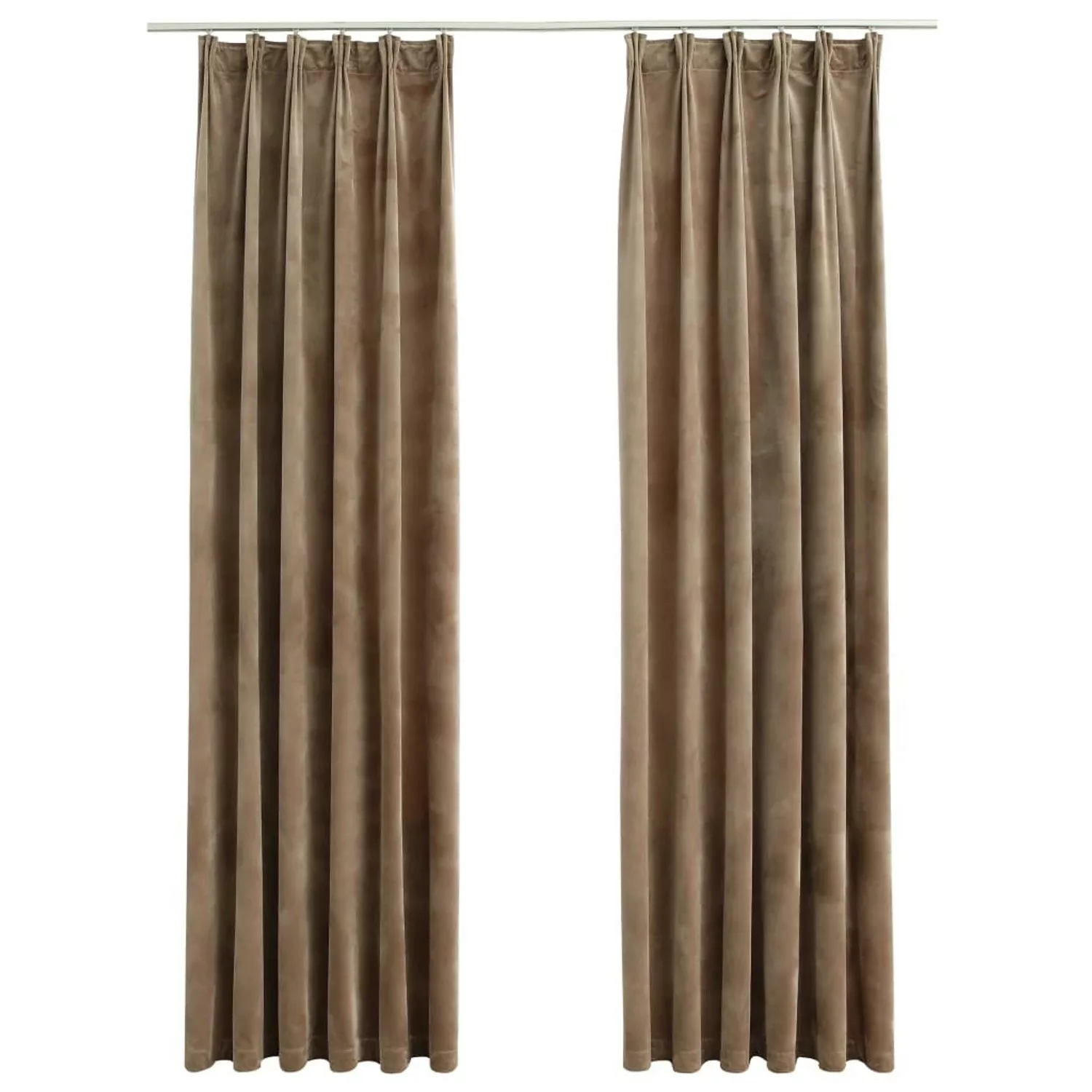 vidaXL Verdunkelungsvorhänge mit Haken 2 Stk Samt Beige 140x175cm günstig online kaufen