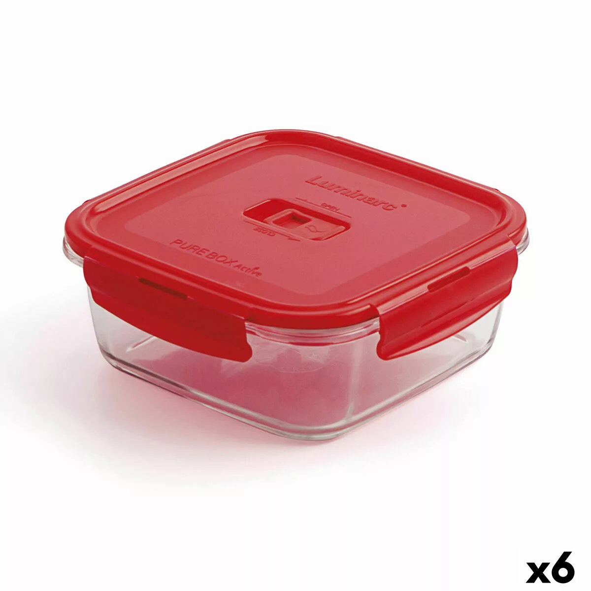 Lunchbox Hermetisch Luminarc Pure Box Rot 1,22 L Glas (6 Stück) günstig online kaufen