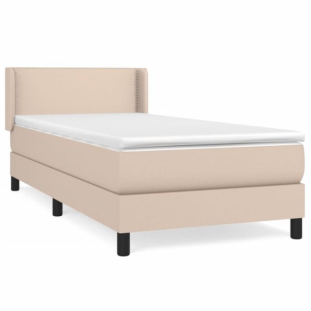 vidaXL Bettgestell, Boxspringbett Matratze Cappuccino-Braun 100x200cm Kunst günstig online kaufen