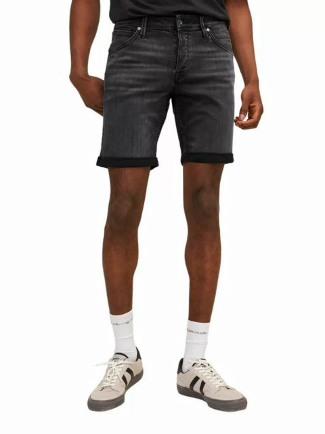 Jack & Jones Herren Jeans Short JJIRICK JJFOX CB 344- Regular Fit - Schwarz günstig online kaufen