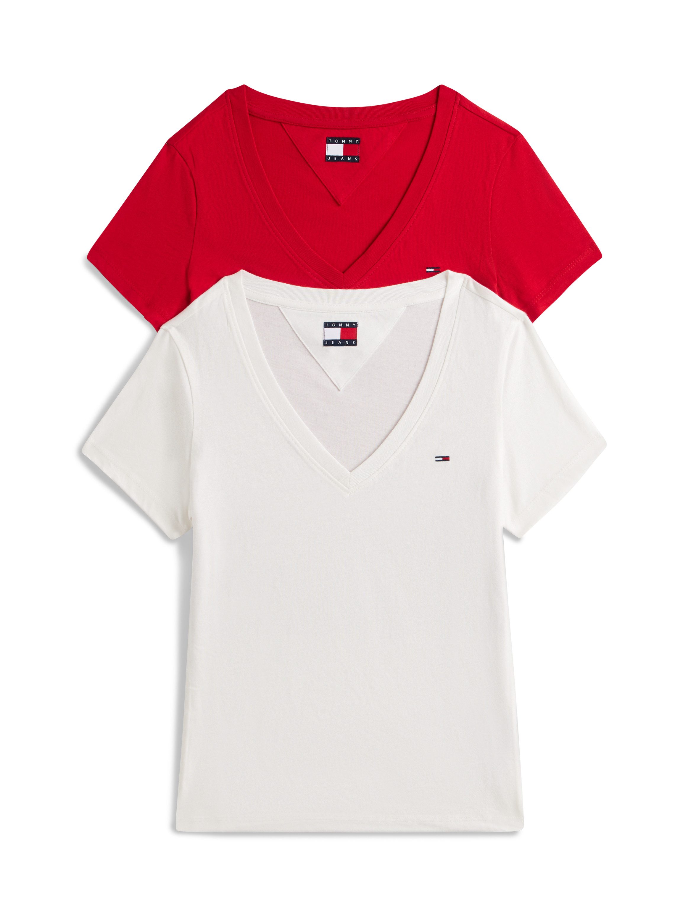 Tommy Jeans T-Shirt "TJW 2PACK V-NECK TEE", (Packung, 2 tlg., 2-er Pack), m günstig online kaufen