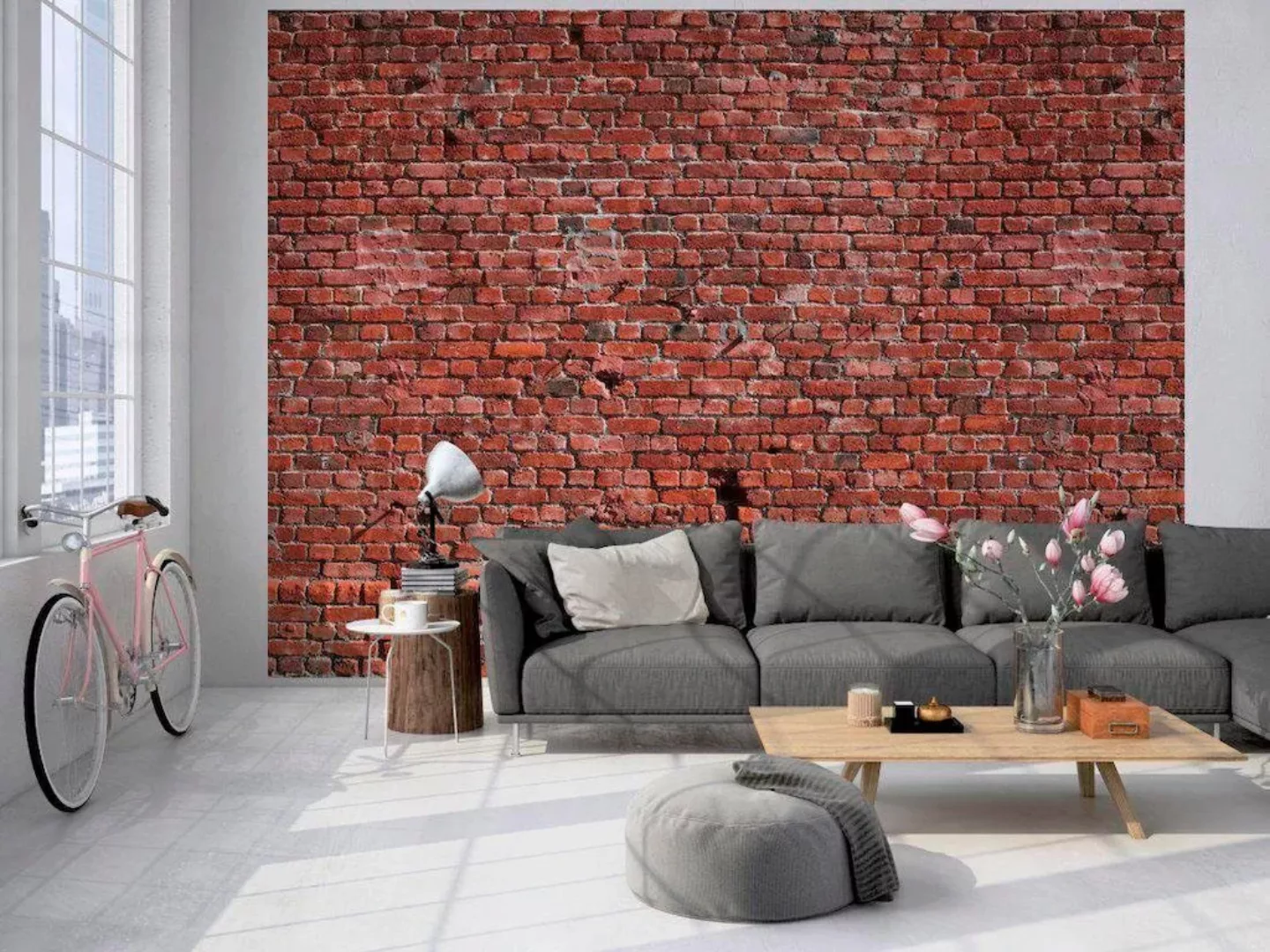 Fototapete "BrickWhite" 3,50x2,55 m / Glattvlies Profi günstig online kaufen