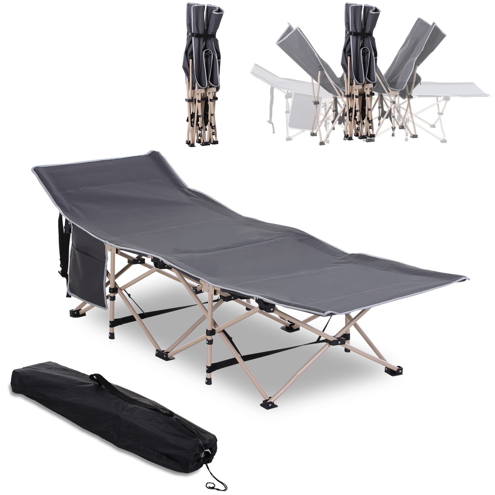 Outsunny Feldbett Campingbett mit Aufbewahrungstasche (Campingbett, günstig online kaufen