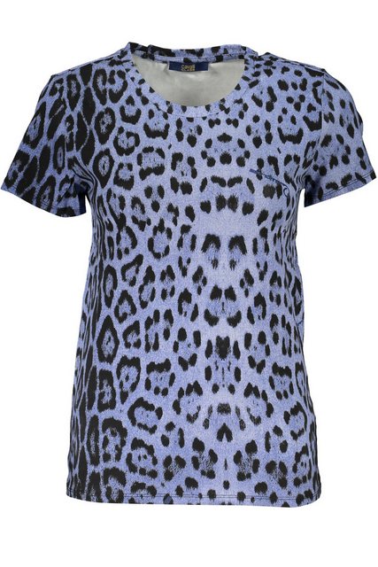 Cavalli Class T-Shirt Damen Kurzarm-T-Shirt Blau mit Muster und Rundhals günstig online kaufen