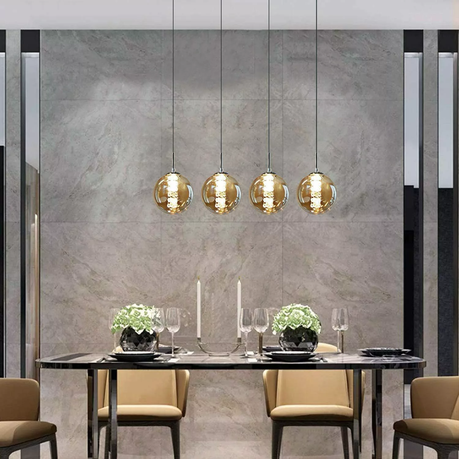 Nettlife Pendelleuchte Glas esstisch 150CM Höheverstellbar günstig online kaufen