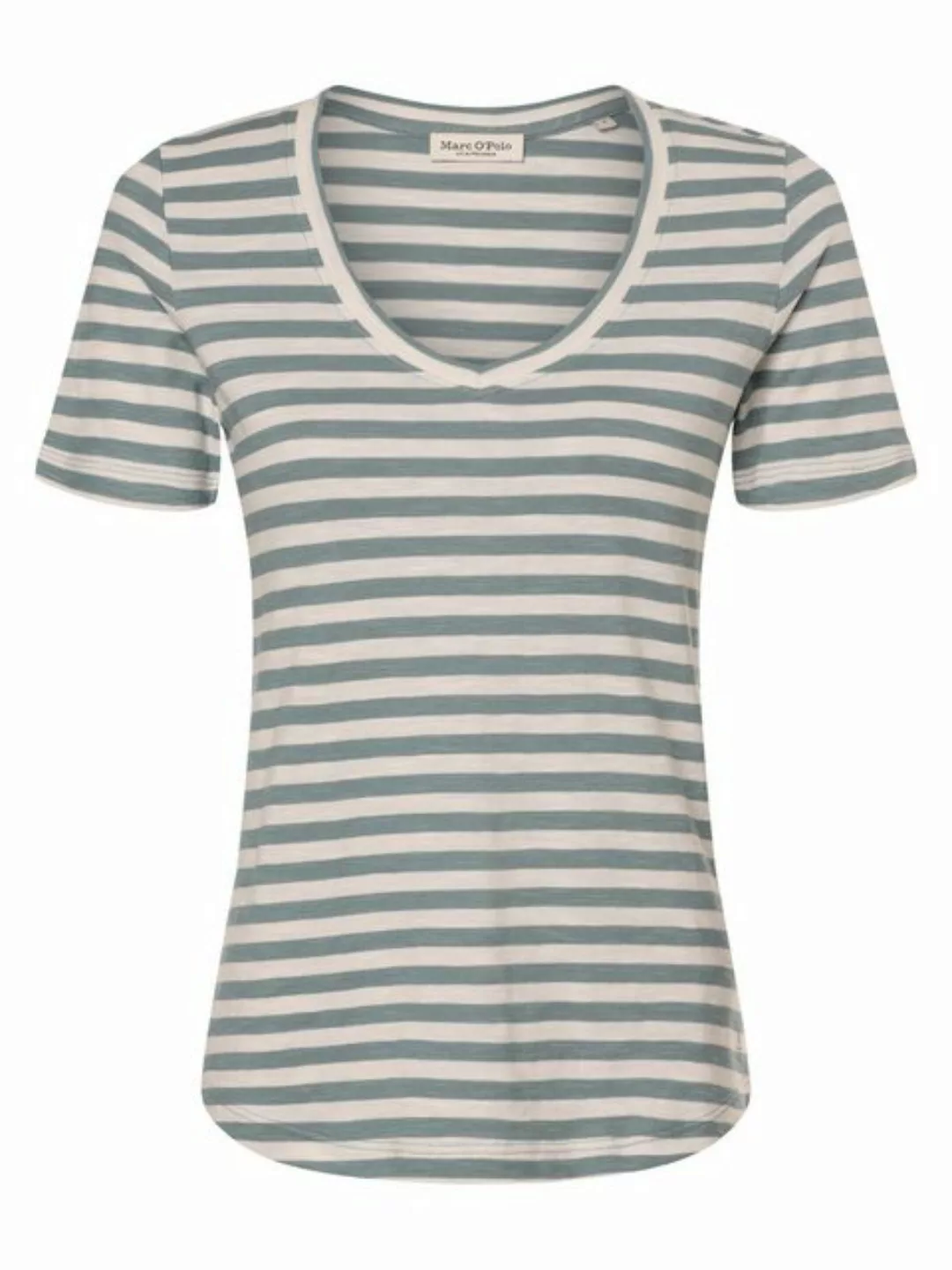 Marc O'Polo T-Shirt abgerundeter V-neck, locker gewirkter Slub-Jersey-Quali günstig online kaufen