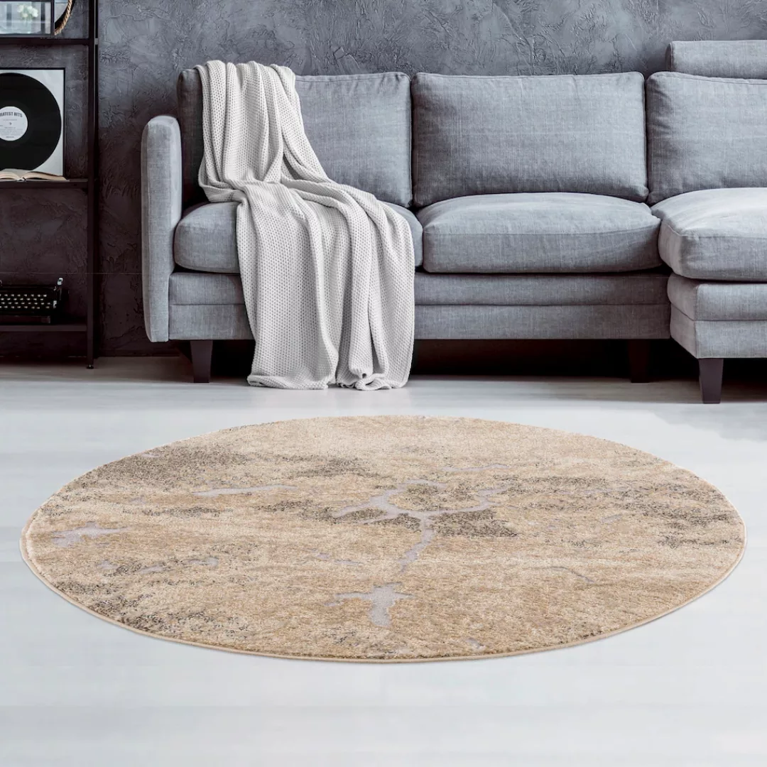 my home Teppich »Marmor«, rund, Marmor-Optik günstig online kaufen
